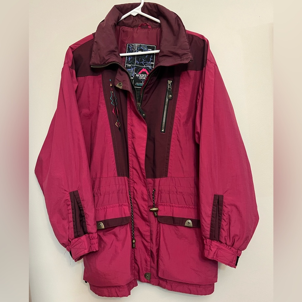 Vintage White Stag Mountain Goat Ski Jacket Winter Small Retro 80s 90s Zip Coat